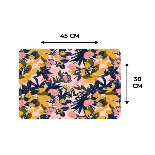 Zomer - Vlinder - Roze - Geel Placemat vinyl groot 368 -specs