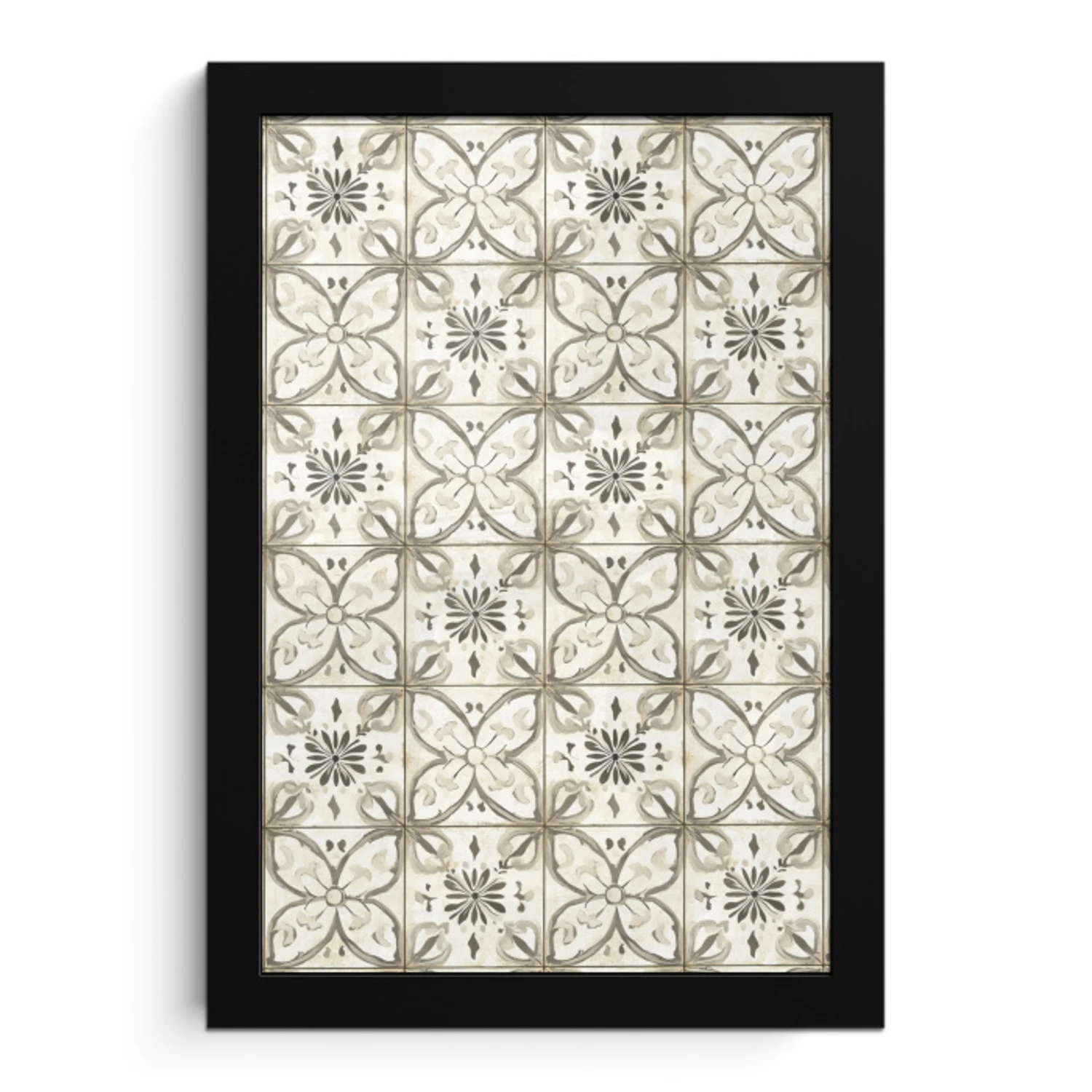 Antiek - Tegel - Beige fotolijst zwart zonder passe partout klein 224 -3d