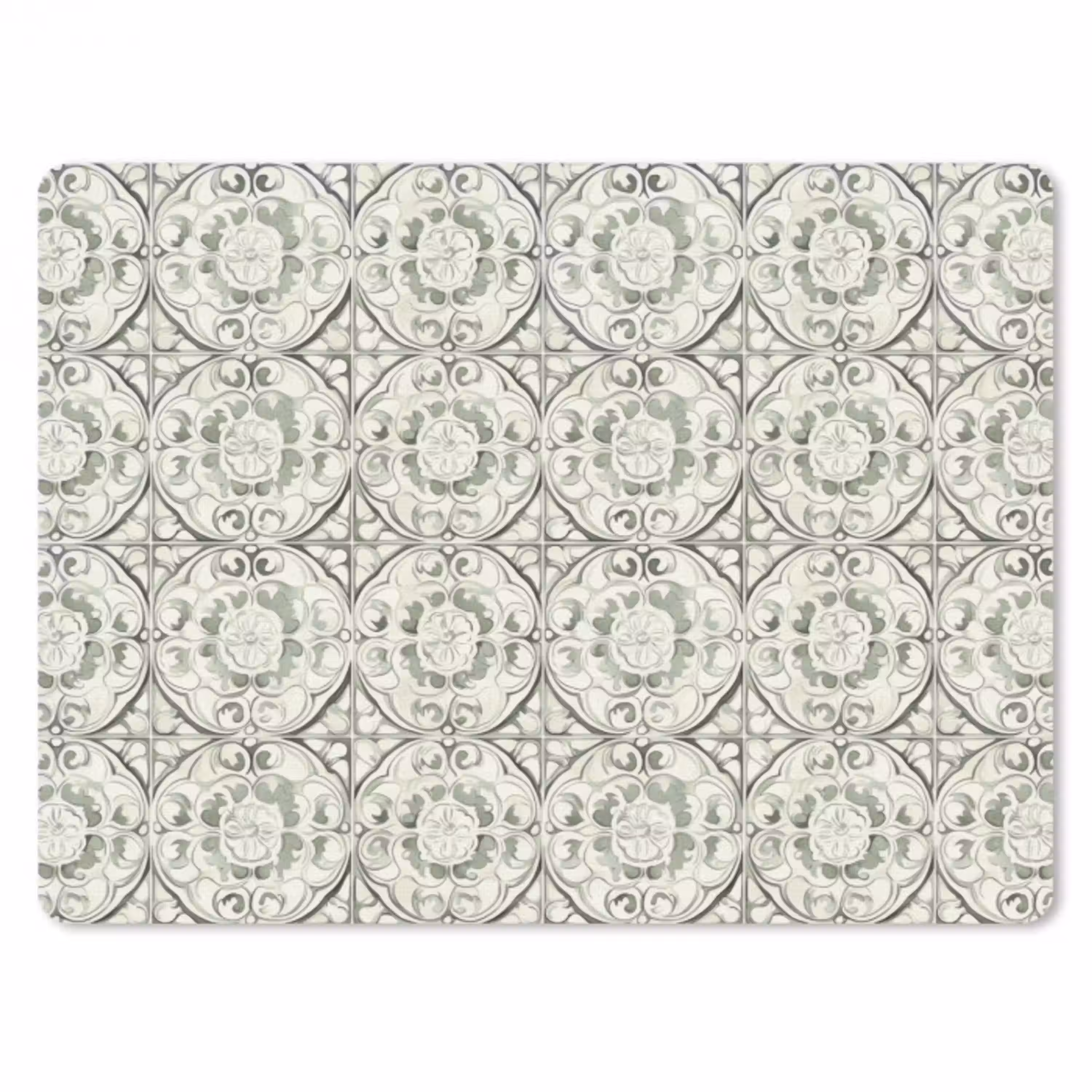 Krulornament - Tegel - Groen muismat rubber klein 262 -3d