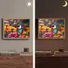 Vlinder - Dier - Kleurrijk - Bloemen - Natuur Light Box met batterij (Wandlamp) middel -sfeer3