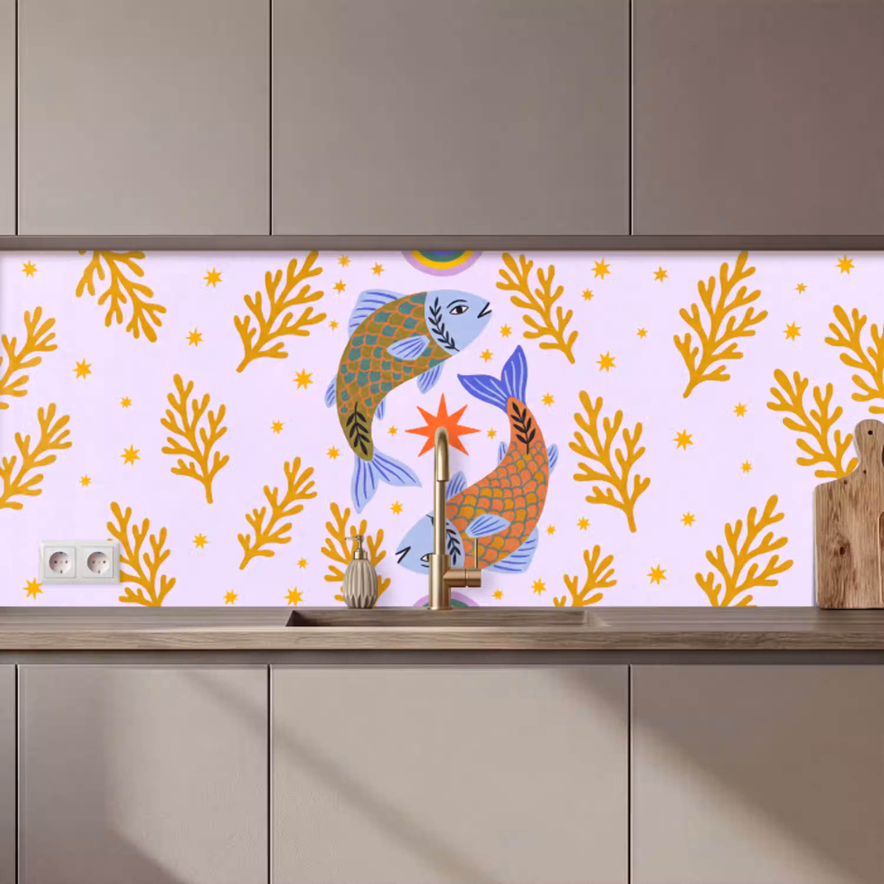Vis - Onderwater - Dieren - Abstract - Kleurrijk keuken achterwand 2 middel zz_3dshopping
