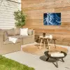 Golven - Blauw - Schuim Tuinposter op houten frame 2 cm dik klein -sfeer2