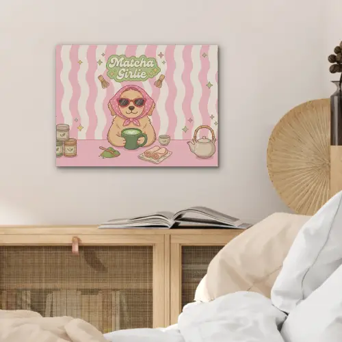 Matcha - Hond - Roze - Groen PET vilt klein -sfeer3