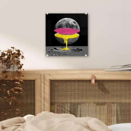 Maan - Geel - Roze - Zwart plexiglas 5mm klein -sfeer4