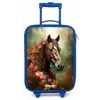 Bruin paard tussen de bloemen Kinderkoffer - Blauw klein -zz3dotto