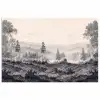 Mistig - Berglandschap - Illustratie poster papier klein -3d