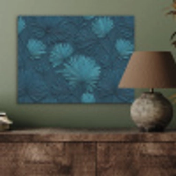 Bladeren - Reliëf - Patroon - Oceaanblauw - Modern PET vilt klein 837 -sfeer2