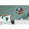 Kerstman - Glas - Kleurrijk Wandcirkel aluminium klein -slaapkamer