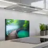 Brug - Water - Rivier - Bos keuken achterwand spatscherm klein -3d_schuin