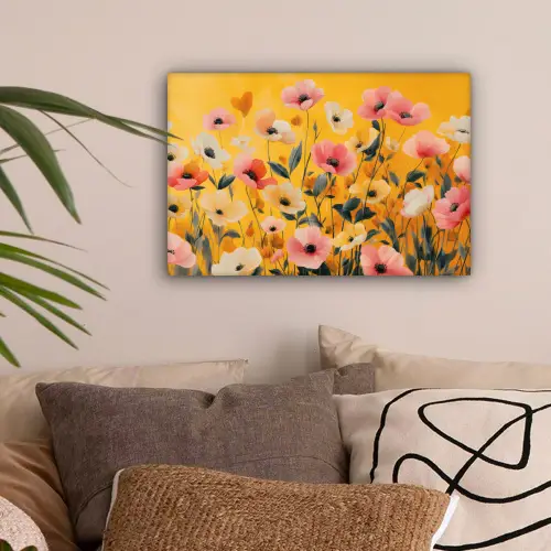 Bloemen - Veld - Geel canvas 2cm klein -sfeer1