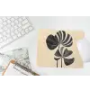 Zwart - Bladeren - Strepen - Minimalistisch muismat rubber klein -witbureau