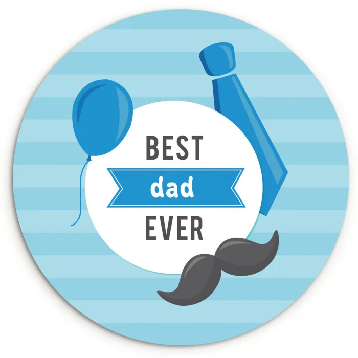 Spreuken - Quotes - Best dad ever - Vader Wandcirkel kunststof plaat 5mm dik klein -3d