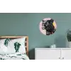 Zwart - Panter - Roze - Abstract Wandcirkel aluminium klein -slaapkamer