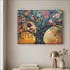 Boom - Levensboom - Kleurrijk - Bloemen - Modern Textielframe zwart klein -sfeer2