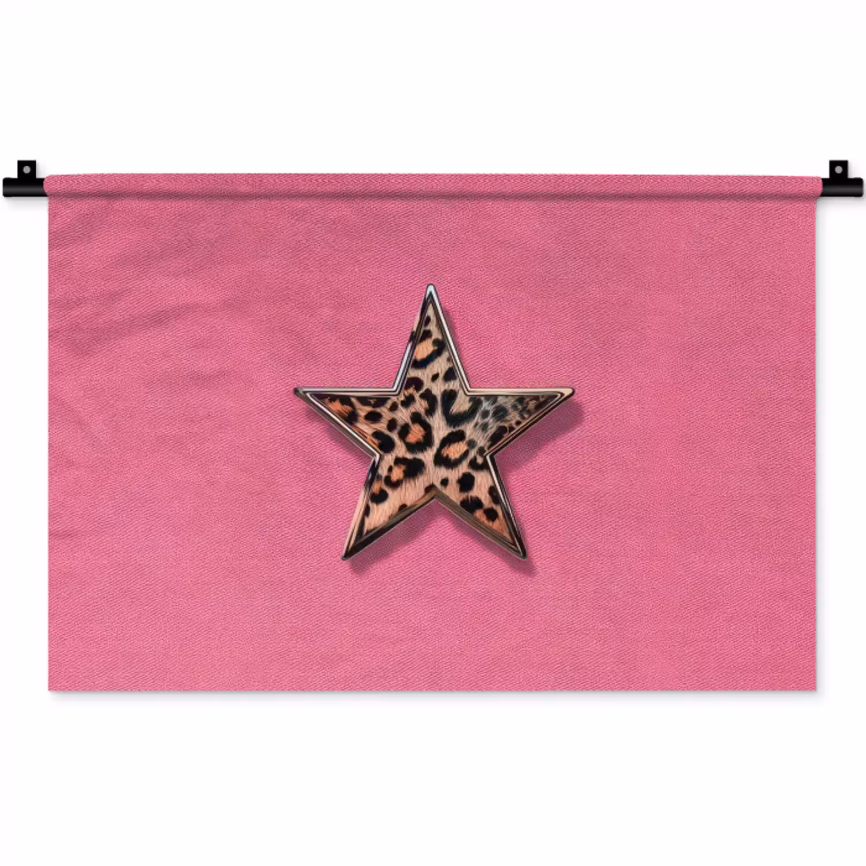 Ster - Luipaard - Print - Roze Wandkleed katoen klein -zz3d