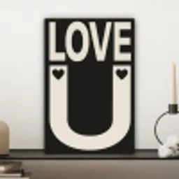 Love - Zwart - Minimalistisch canvas 2cm klein -sfeer6