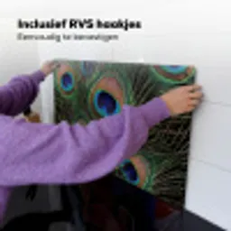 Pauwenveren - Klassiek - Groen Inductie beschemer met haakjes klein -ky-ophangen-nl