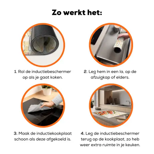 Mozaïek - Watermeloen - Rood - Pitten Inductie beschermer vinyl 3mm klein -zzzzzzz-td-werking