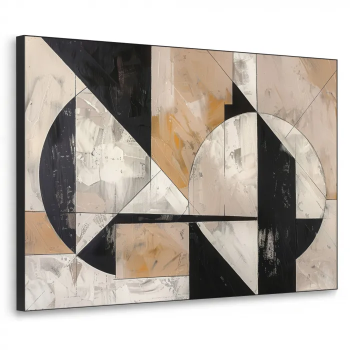Abstract - Modern - Geometrisch - Pastel Textielframe - compleet frame klein -3d