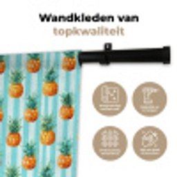 Ananas - Strepen - Groen Wandkleed katoen klein 269 -sfeer2