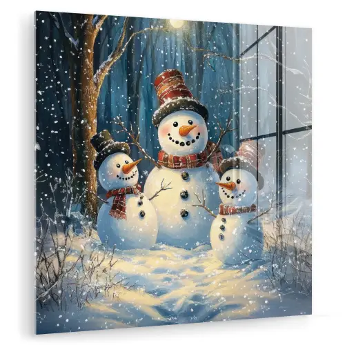 Sneeuwpop - Sneeuw - Winter - Bos plexiglas 5mm klein -zzzproduct_nieuw