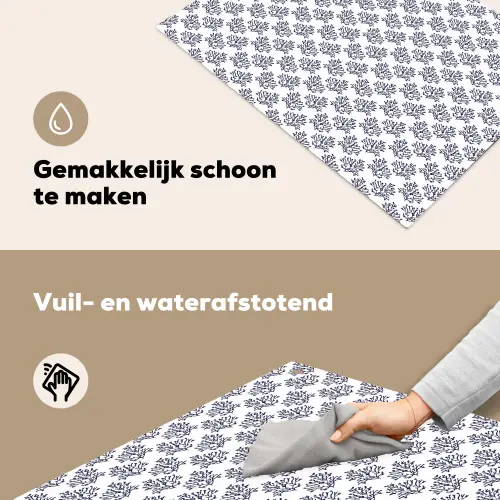 Oceaan - Koraal - Blauw - Wit Inductie beschemer met haakjes klein 777 -ky-schoon-nl