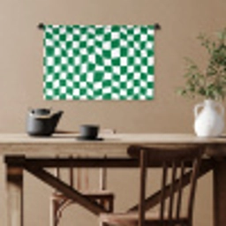 Schaakbord - Golvend - Groen Wandkleed katoen klein 269 -sfeer6