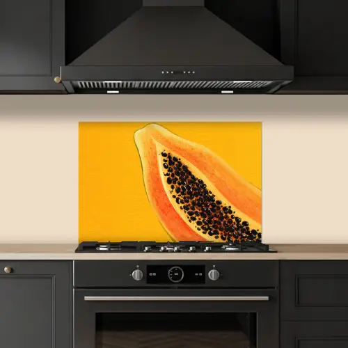 Papaja - Oranje - Topisch keuken achterwand spatscherm klein -sfeer1