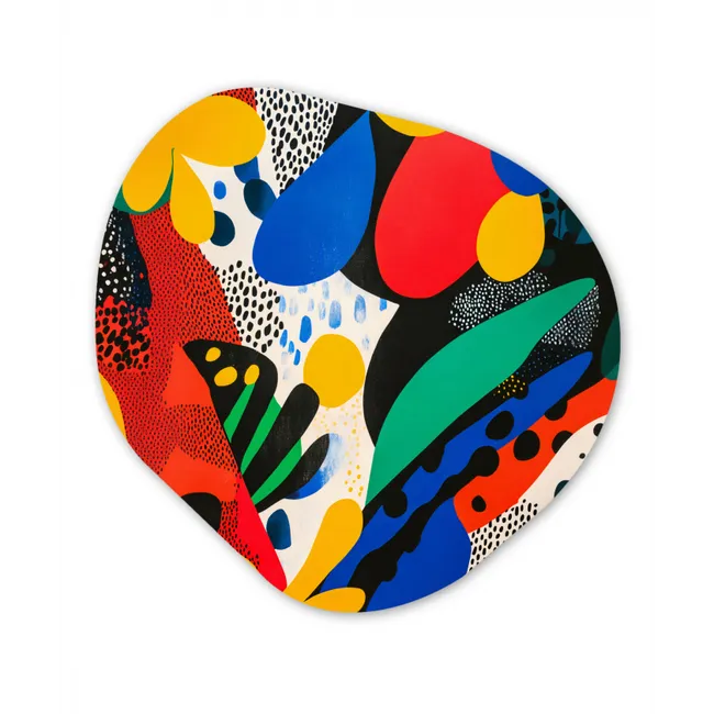 Abstract - Planten - Vormen - Kleurrijk Wandcirkel Organisch Forex 3mm klein -3d