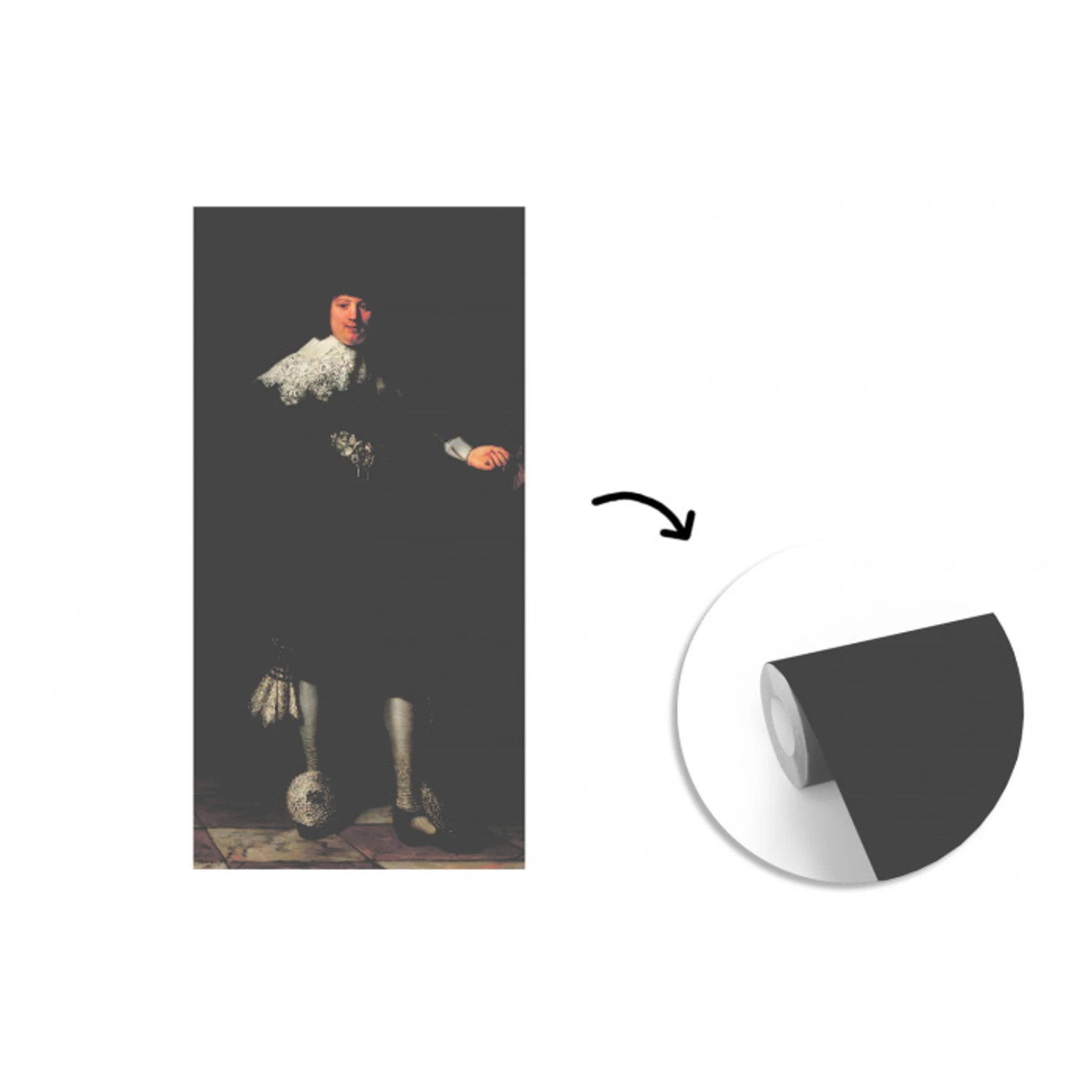 Het huwelijksportret van Marten Soolmans - Rembrandt van Rijn fotobehang vinyl groot -3d