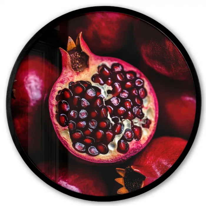 Granaatappel - Rood - Fruit Fotolijst rond zonder passe partout klein -3d