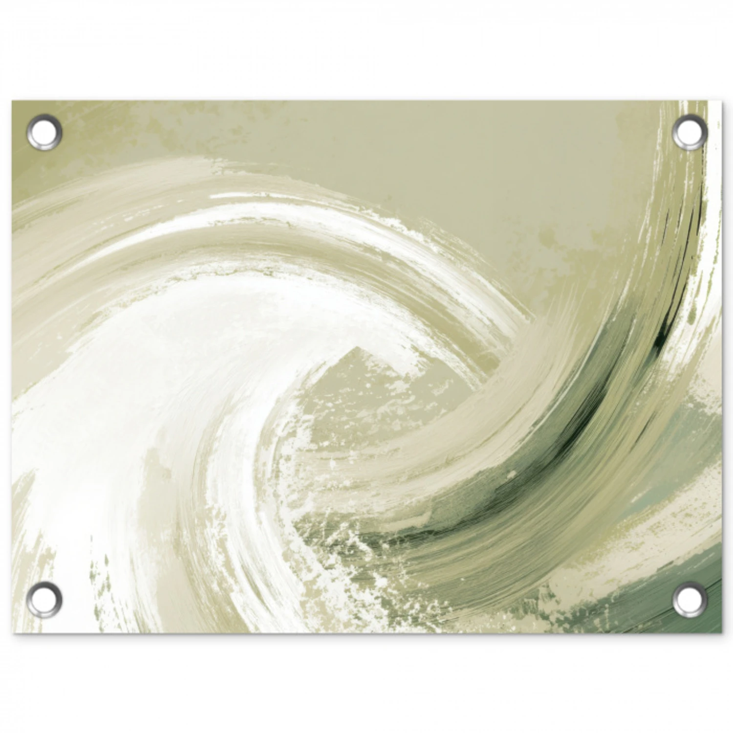 Abstract - Penseelstreken - Golven - Groen tuinposter los doek klein -3d