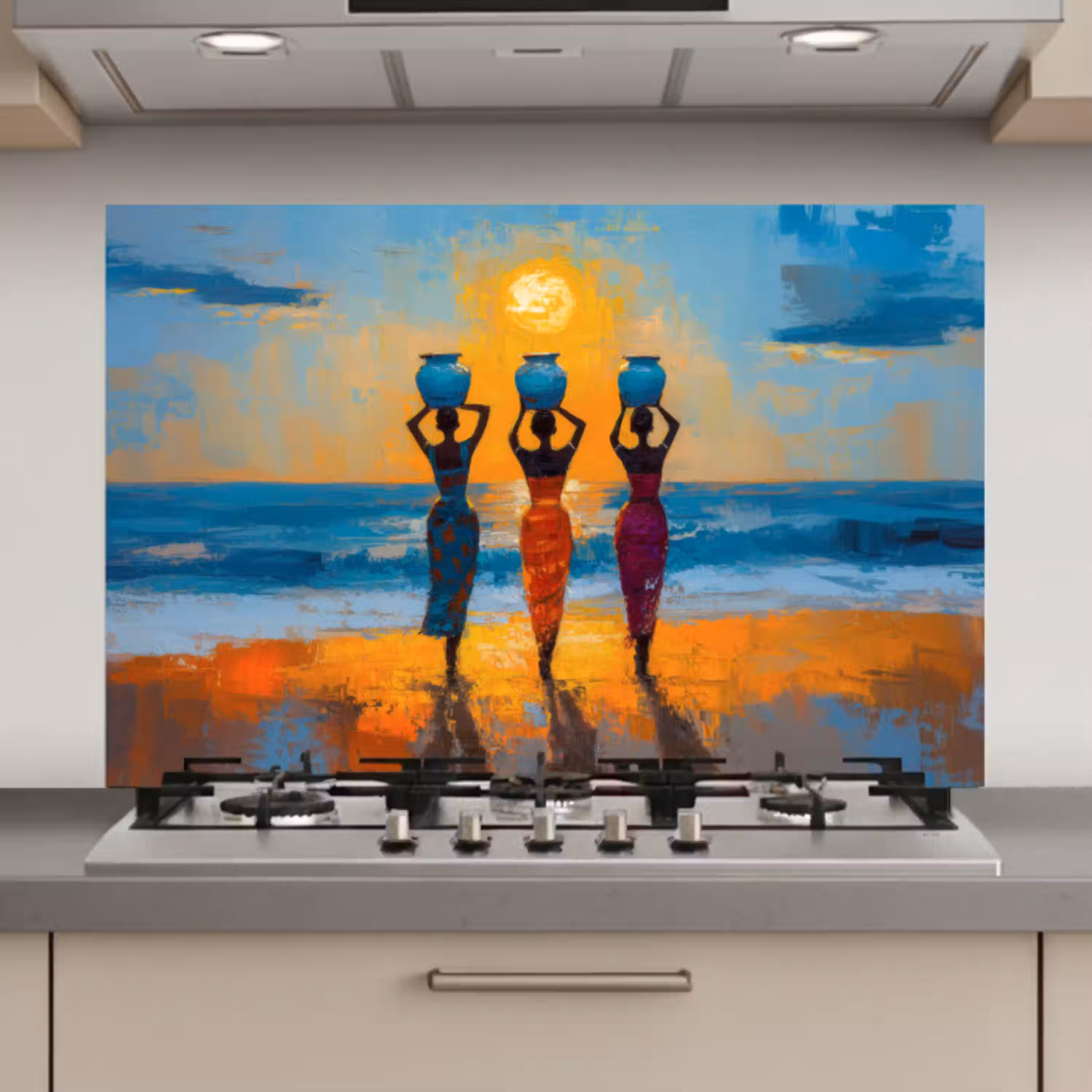 Vrouwen - Strand - Zondsondergang keuken achterwand spatscherm klein -3d_website