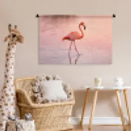 Flamingo - Water - Roze Wandkleed katoen middel -wsfeer5_kind