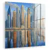 Skyline - Wolkenkrabbers - Water - Blauw plexiglas 5mm klein -zzzproduct_nieuw