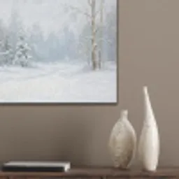 Bospad - Dennen - Sneeuw - Winter - Rustgevend PET vilt klein -sfeer6_closeup