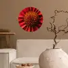 Close up - Bloem- Rood Wandcirkel behangsticker klein -sfeer1