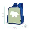 Groen met Triceratops dino Kinderrugzak - Blauw middel -productfoto_formaten