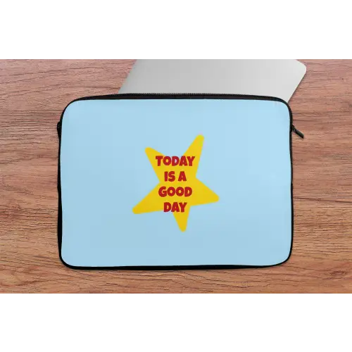 Ster - Today is a good day - Blauw laptophoes neopreen klein -tafel