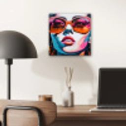 Vrouw - Bril - Kleuren - Graffiti aluminium wit klein -sfeer5