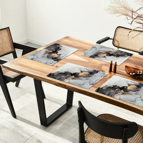 Zwart - Marmer - Luxe - Goud Placemat vinyl groot -zzsfeer4_Kitchenyeah-website