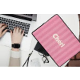 Gestreept - Roze - Chéri laptophoes neopreen klein -bureau