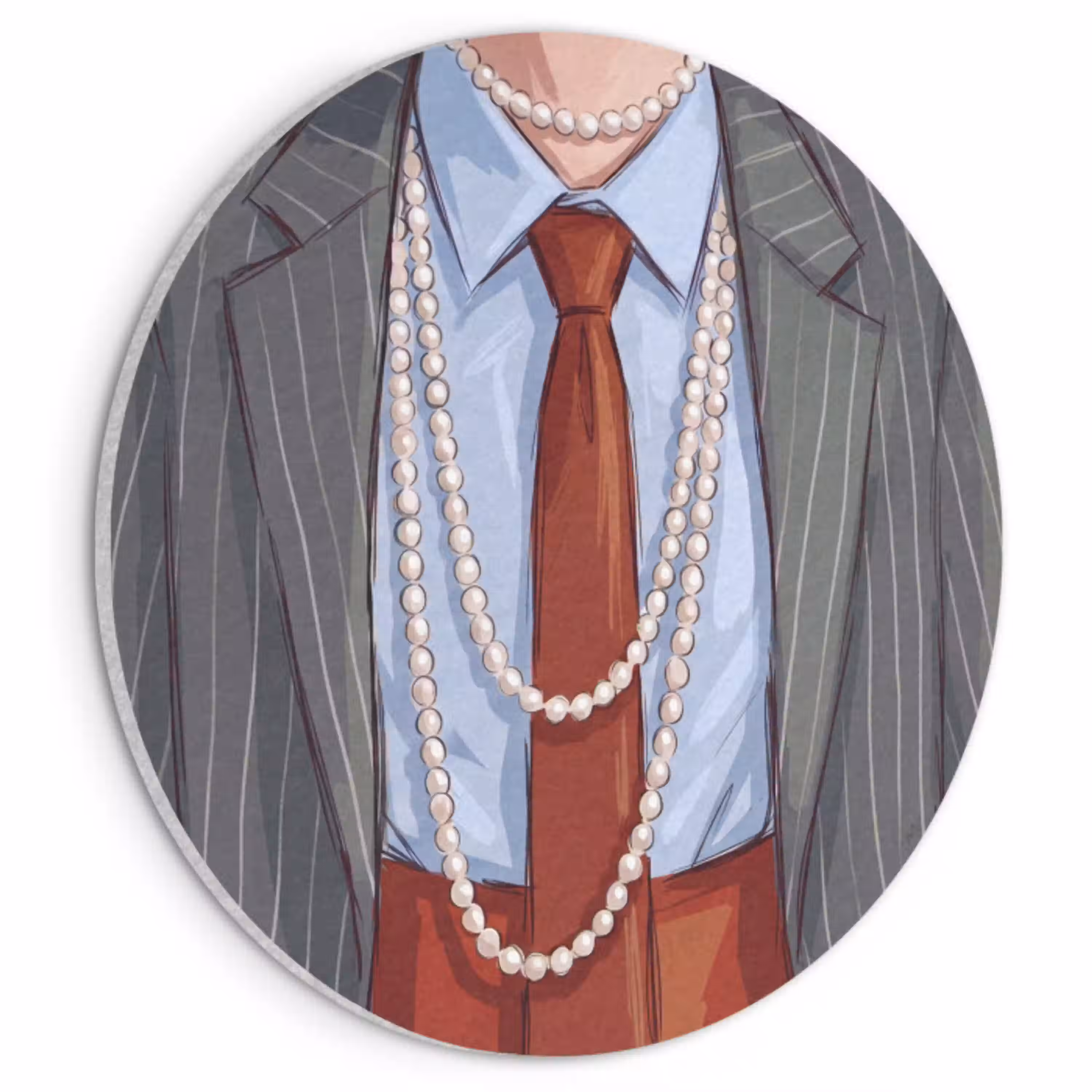 Kleding - Strik - Parels - Klassiek - Mode Akoestische PET Vilt - Rond klein -3d