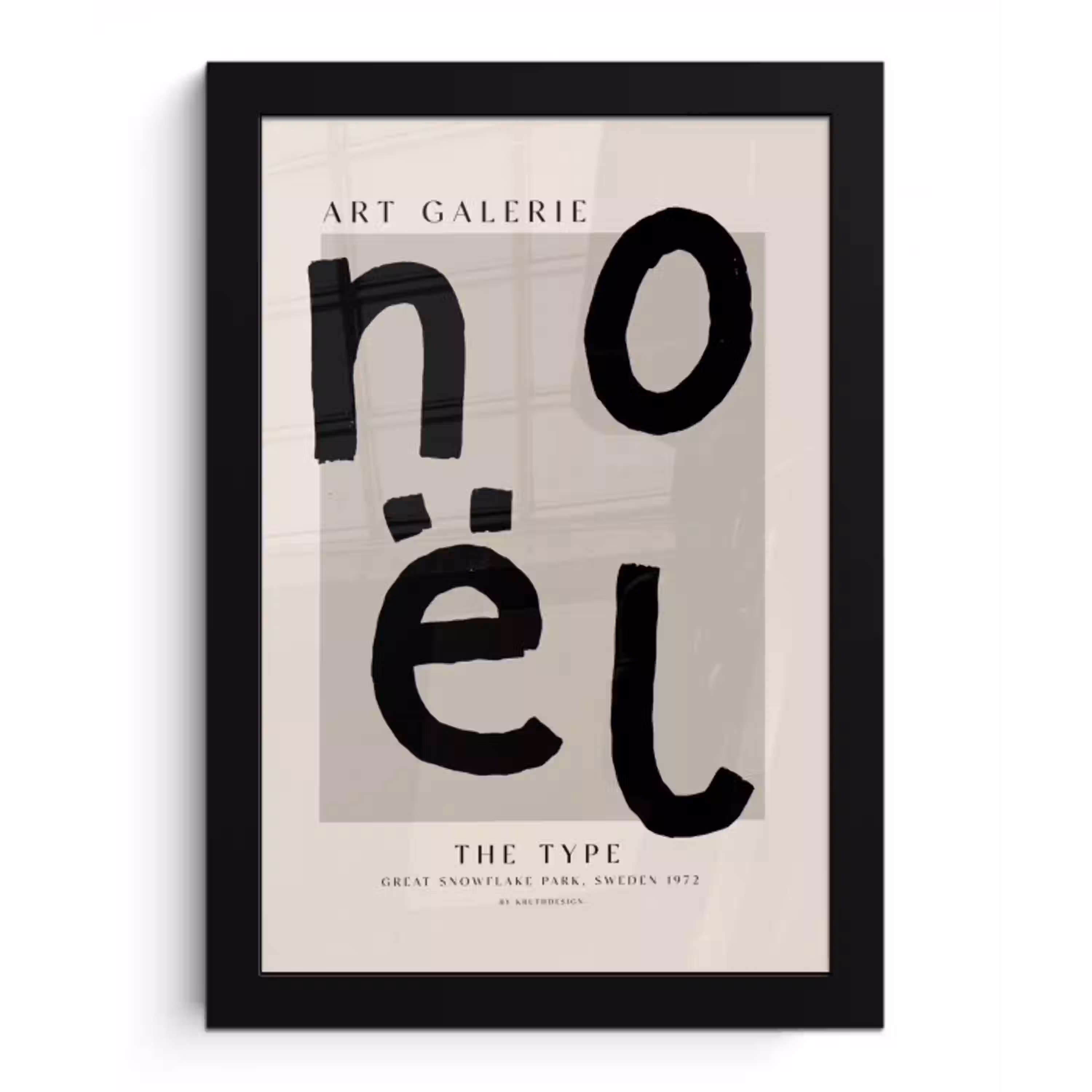Quotes - Noël - Zwart - Beige - Kerst fotolijst zwart zonder passe partout klein -3d