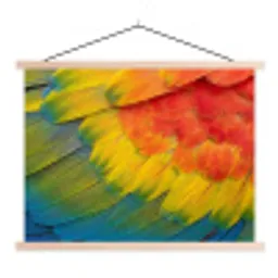 Veren - Ara - Kleurrijk textielposter latten blank klein -3d