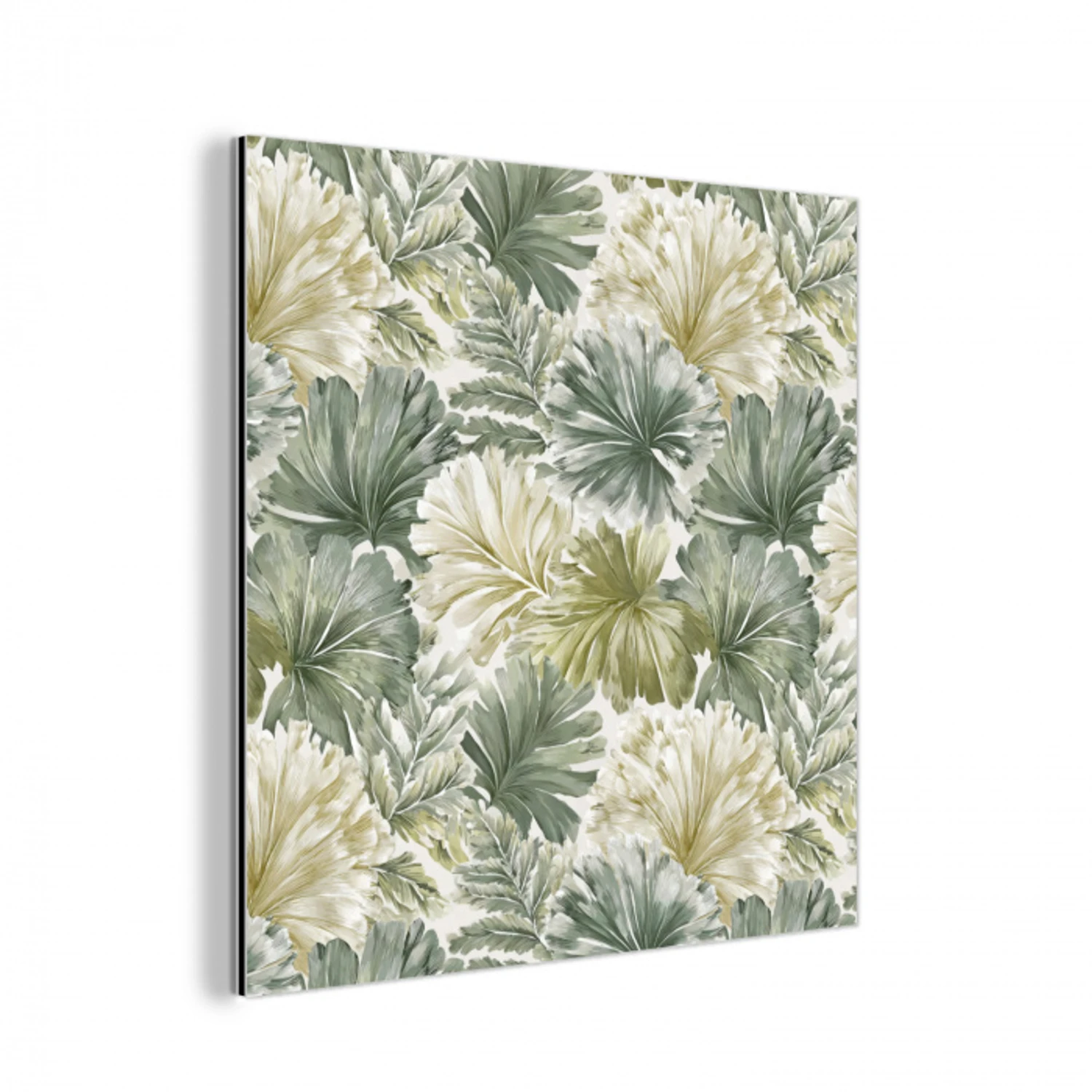 Bladeren - Botanisch - Groen aluminium wit klein 46 -3d