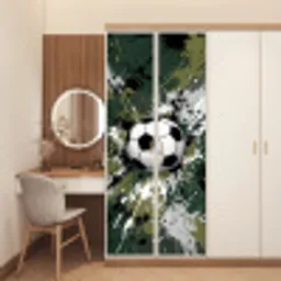 Voetbal - Verf - Spetters - Groen deurposter klein -sfeer3