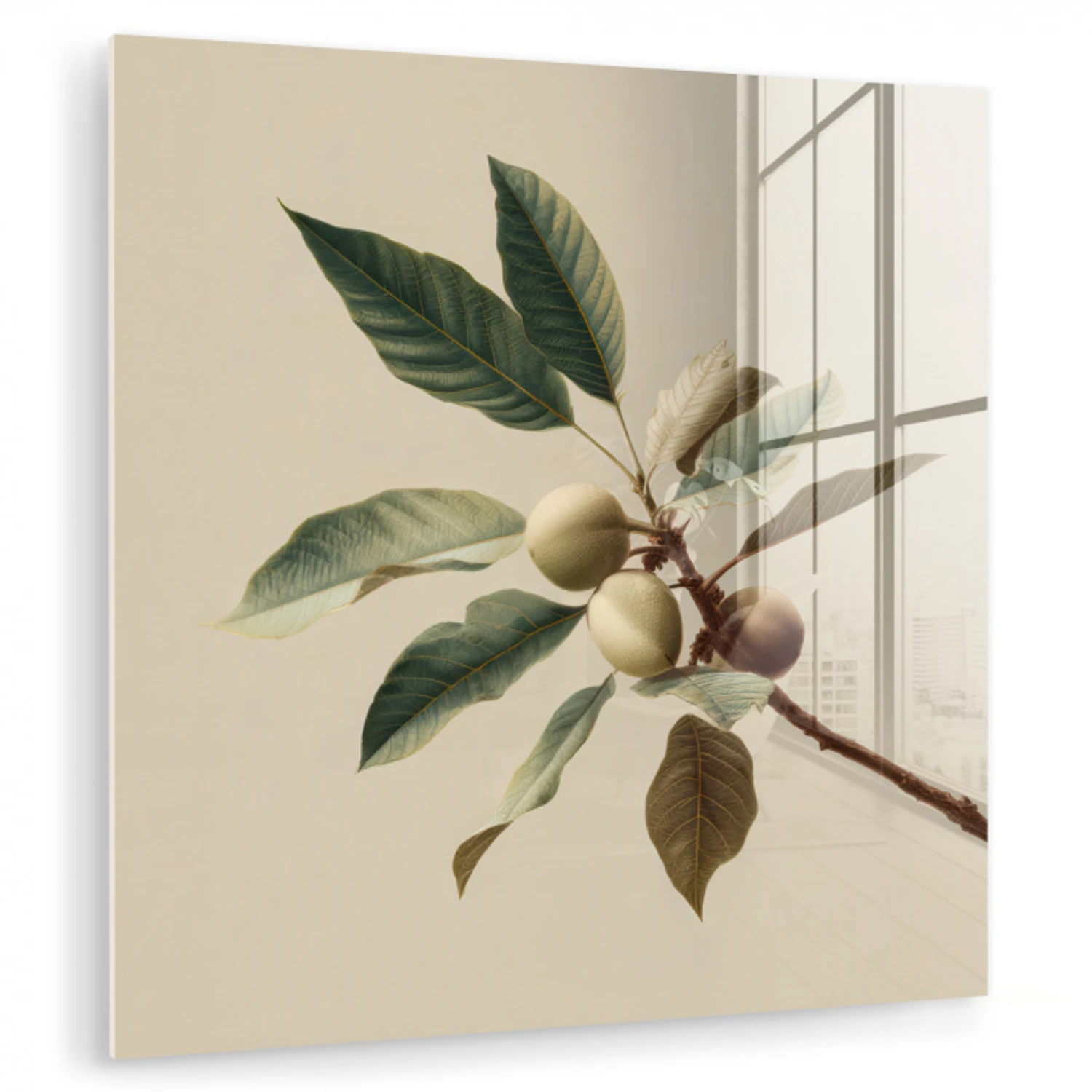 Tak - Groene Bladeren - Vruchten plexiglas 5mm klein -zzzproduct_nieuw