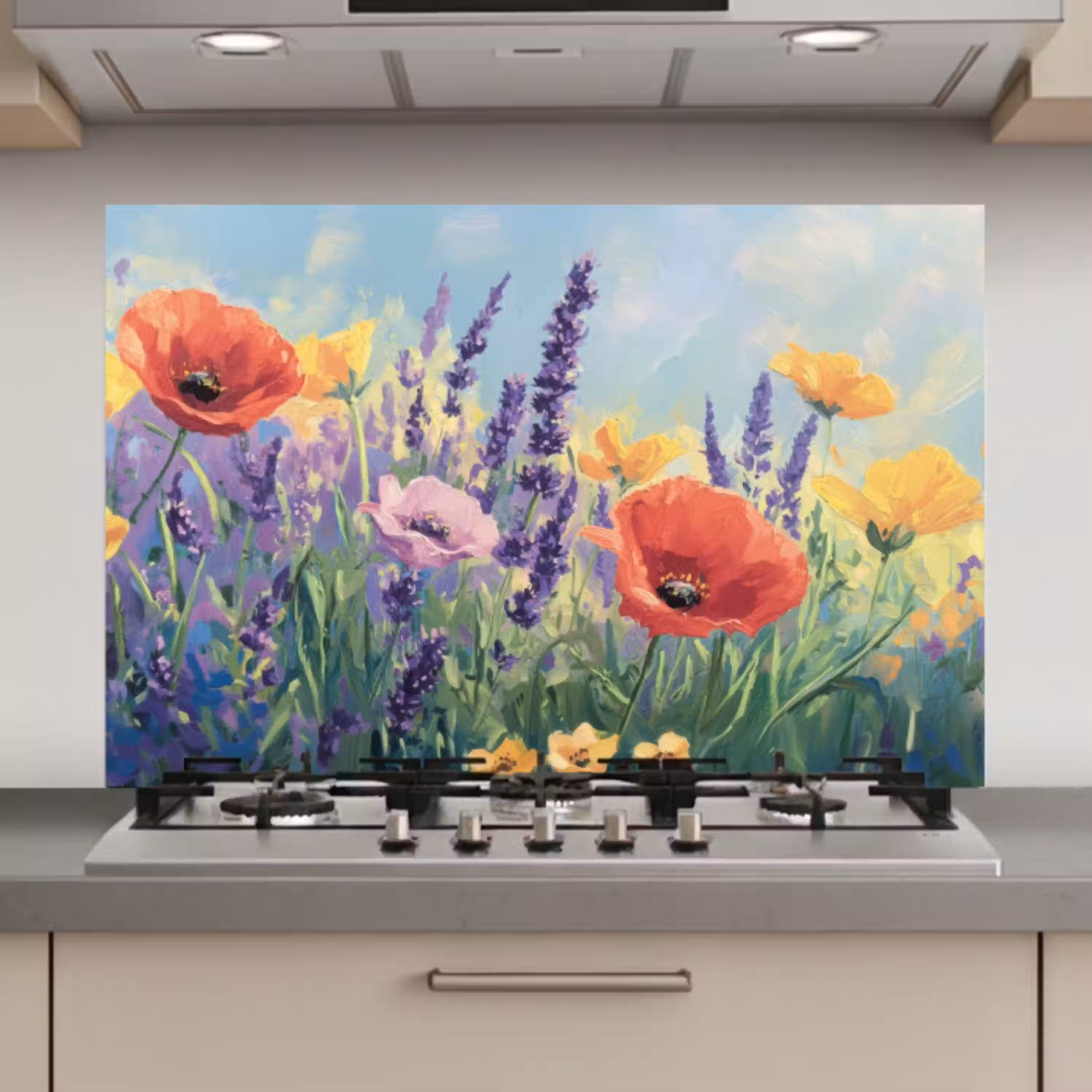 Weide - Bloemen - Kleurrijk keuken achterwand spatscherm klein -3d_website