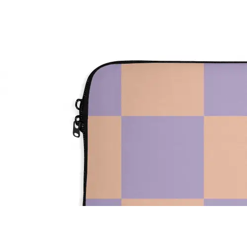 Schaakbord patroon - Paars - Roze - Blokjes laptophoes neopreen klein -detail